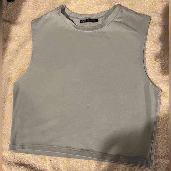 Zara light blue crop top - Picture 1 of 2